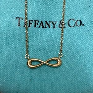 Tiffany & Co 18k Rose Gold Infinity Necklace 16-18.25”
